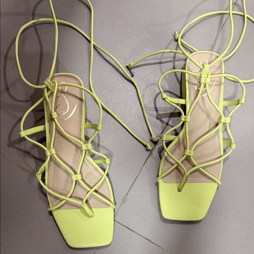 Sam Edelman Neon Yellow Strappy Sandals